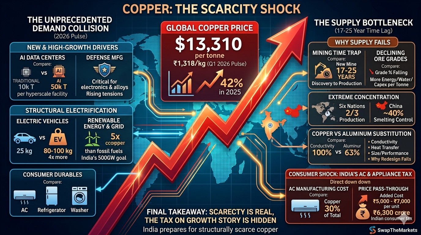 The Copper Crisis: Why Record Prices Will Heat Up AC Costs and Reshape Electronics Manufacturing in India